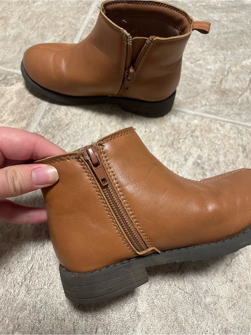 Carters Brown Ankle Boots with Heart Buckle